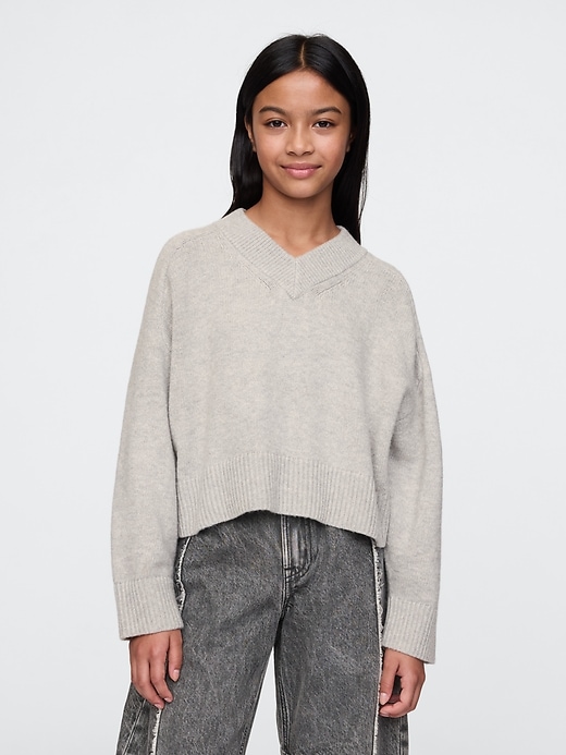 Image number 1 showing, Kids CashSoft Oversized V-Neck Sweater