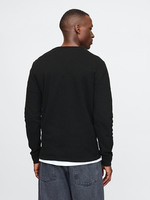 Image number 2 showing, Double-Knit Henley T-Shirt