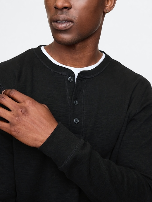 Image number 4 showing, Double-Knit Henley T-Shirt