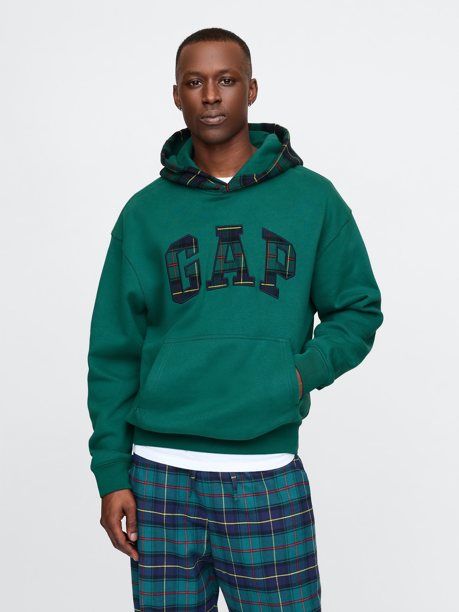 VintageSoft Striped Logo Hoodie