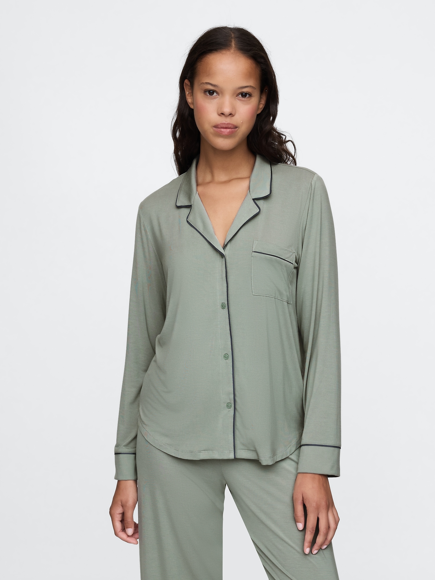 Modal Pajama Shirt - Green