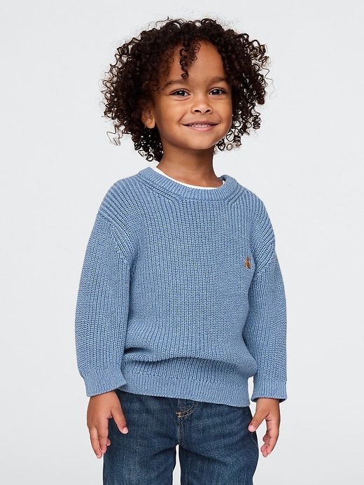 Image number 1 showing, Baby & Toddler  Shaker-Stitch Crewneck Sweater