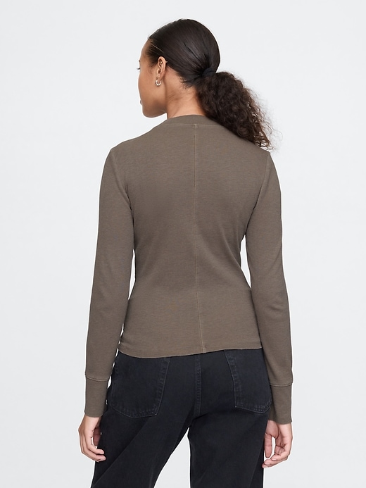 Image number 2 showing, Essential Rib Mockneck T-Shirt