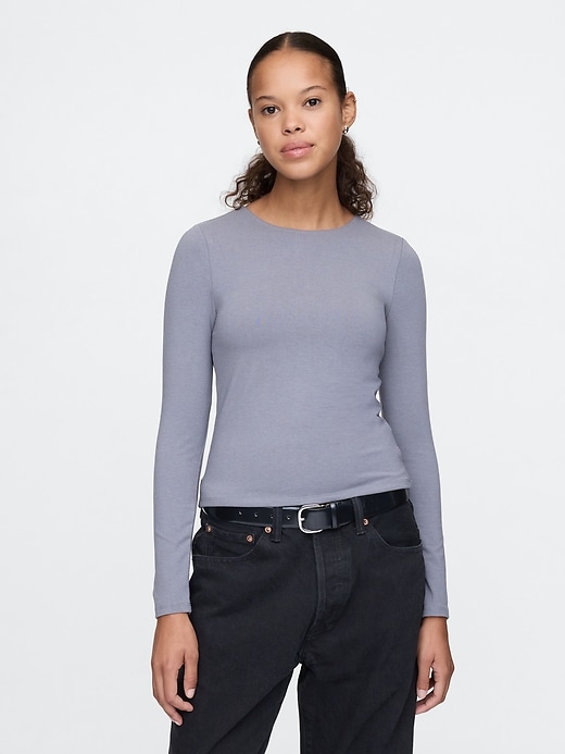 Image number 1 showing, Modern Compact Jersey Cropped T-Shirt