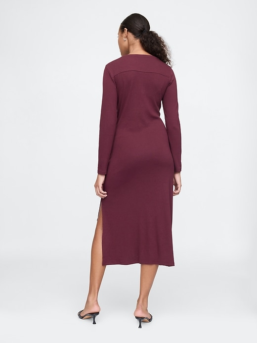 Image number 2 showing, Modern Rib Tie-Knot Midi Dress