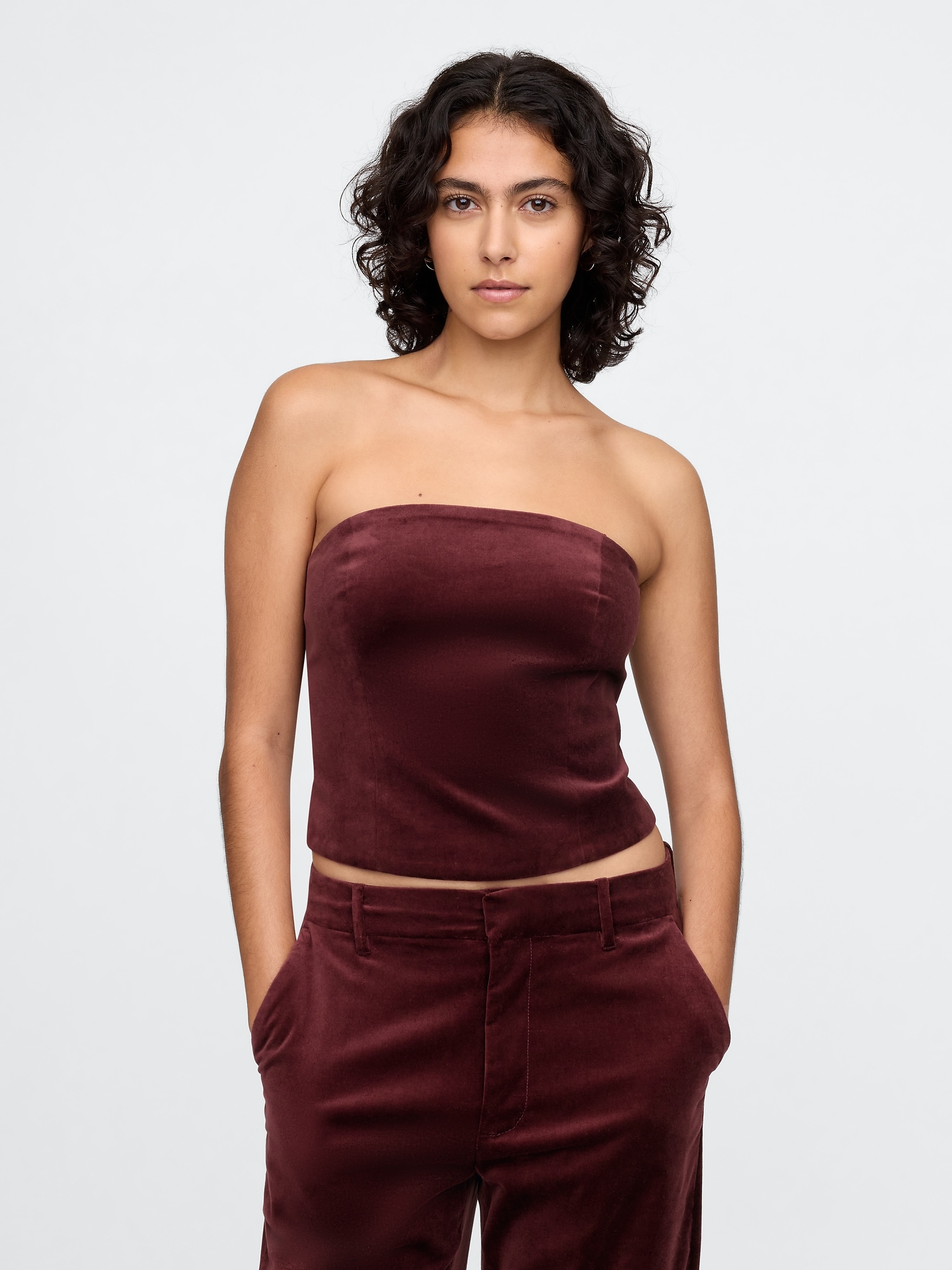 Velvet Cropped Tube Top