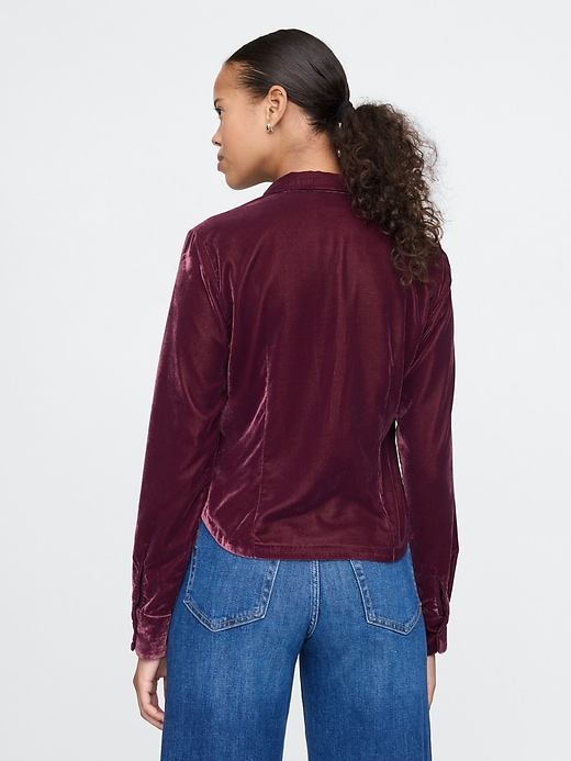 Image number 2 showing, Cropped Velvet Shirt