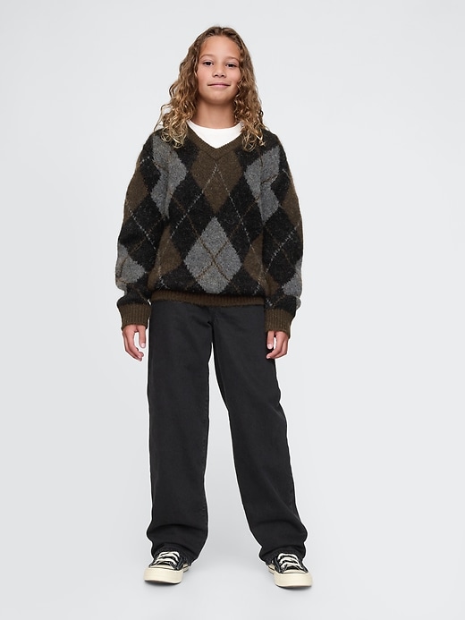 Image number 3 showing, Kids Brushed Argyle V-Neck Sweater