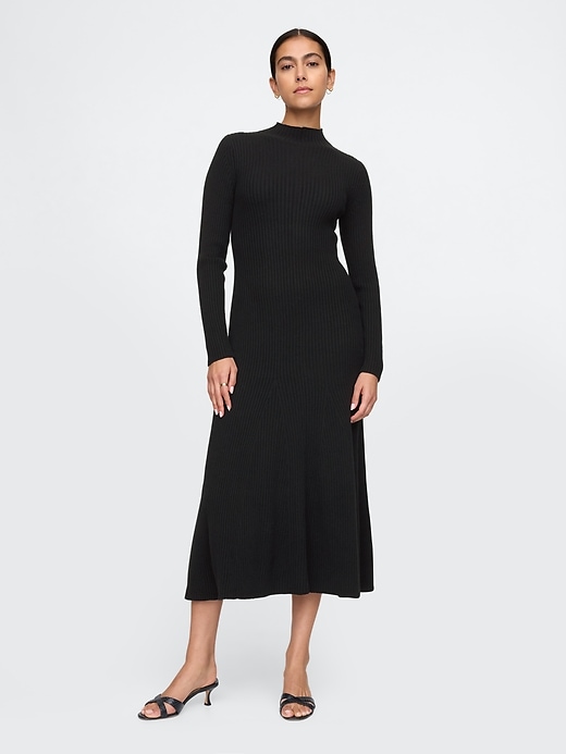 Image number 1 showing, CashSoft Pleated Rib Maxi Sweater Dress