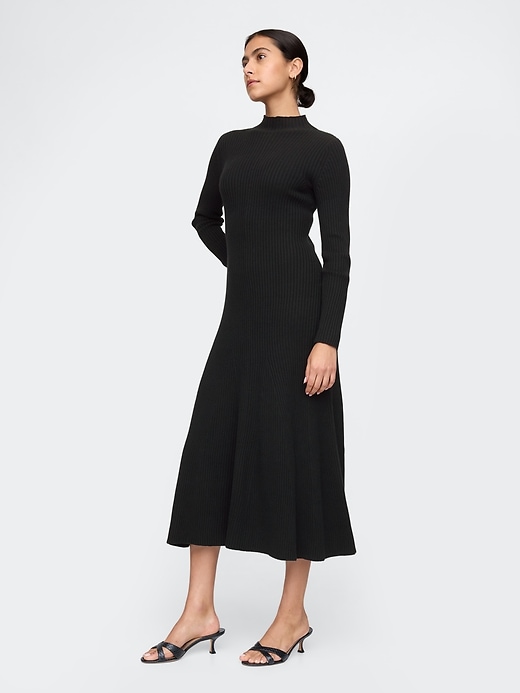 Image number 3 showing, CashSoft Pleated Rib Maxi Sweater Dress