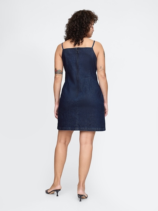 Image number 6 showing, Square-Neck Denim Mini Dress