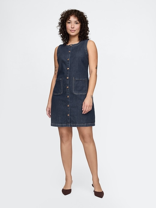 Image number 5 showing, Denim Mini Shift Dress