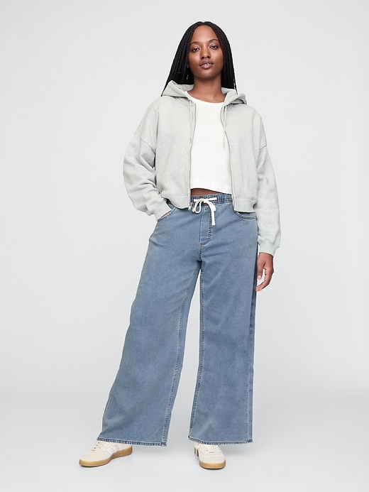 Image number 5 showing, Mid Rise Knit Easy Baggy Jeans