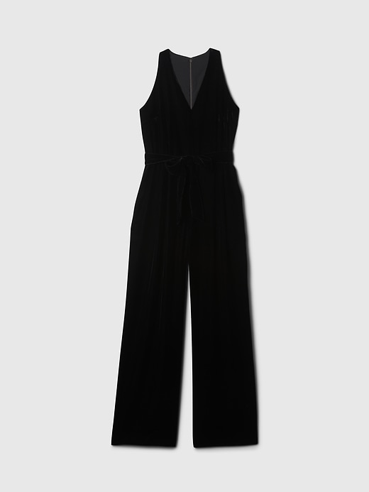 Image number 7 showing, Recycled Velvet V-Neck Jumpsuit