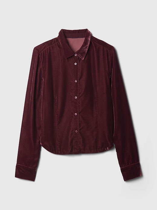 Image number 4 showing, Cropped Velvet Shirt