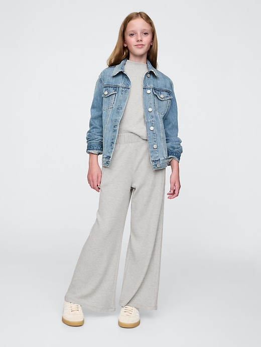 Image number 1 showing, Kids Waffle-Knit Wide-Leg Pants