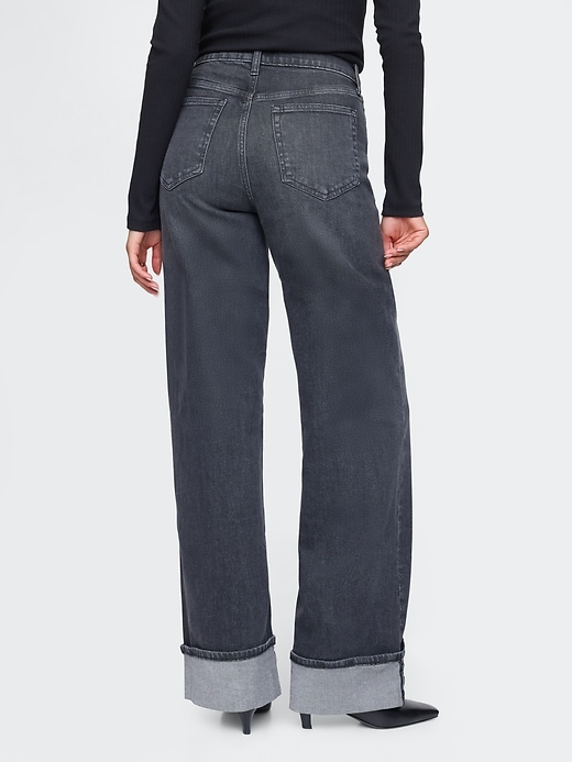 Image number 4 showing, High Rise Stride Cuffed Wide-Leg Jeans