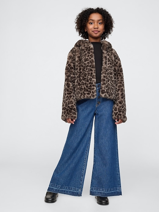 Image number 3 showing, Kids Recycled Leopard Faux Fur Jacket