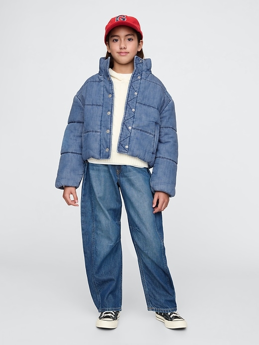 Image number 3 showing, Kids Denim Puffer Jacket