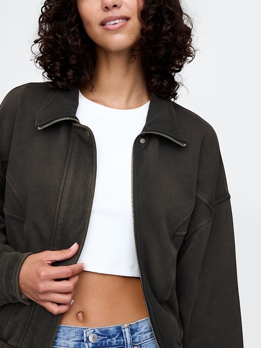 Image number 4 showing, French Terry Bomber Jacket