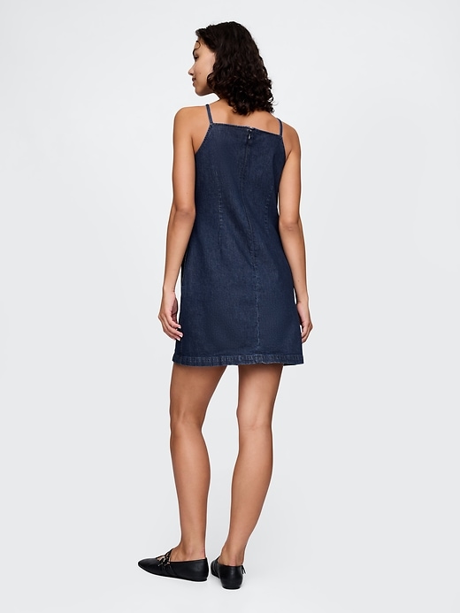 Image number 2 showing, Square-Neck Denim Mini Dress