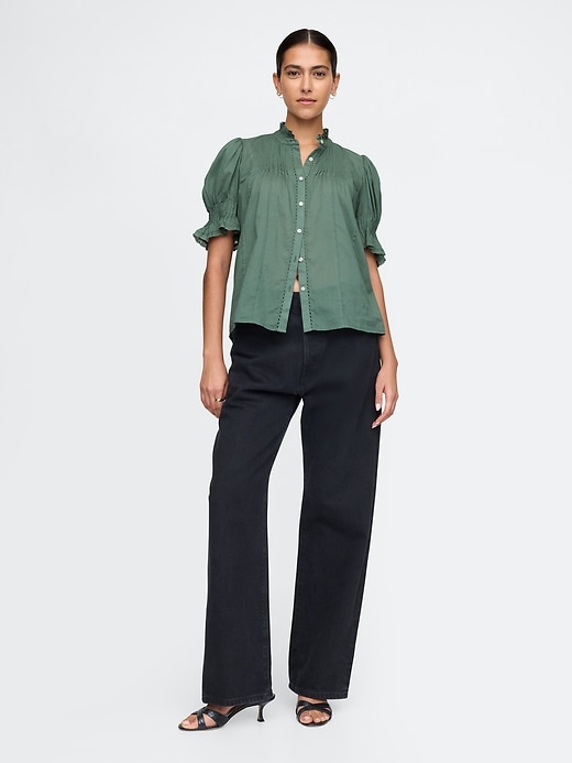 Image number 3 showing, Pintuck Ruffle Shirt