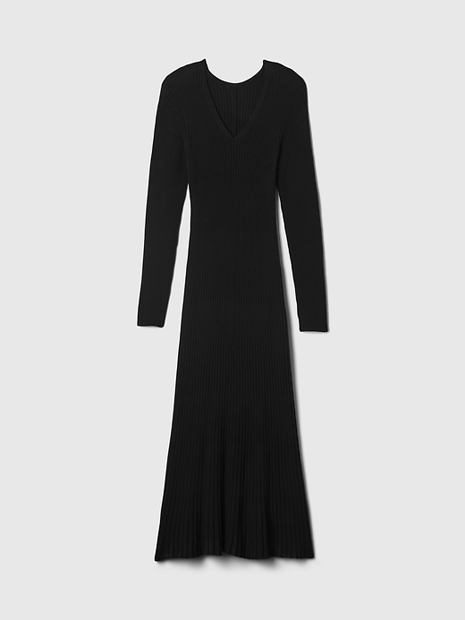 Image number 7 showing, V-Neck Rib Maxi Sweater Dress