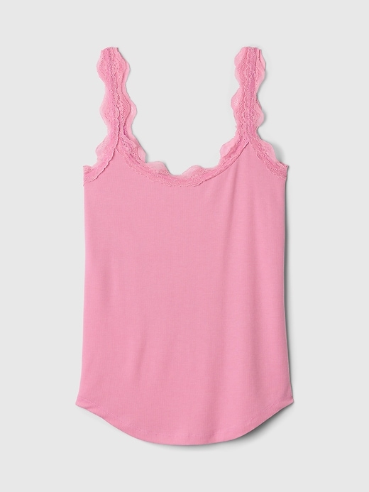 Image number 5 showing, Mini Rib Lace PJ Tank Top