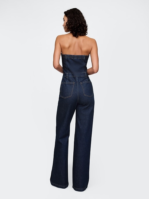 Image number 2 showing, Strapless Denim Jumpsuit