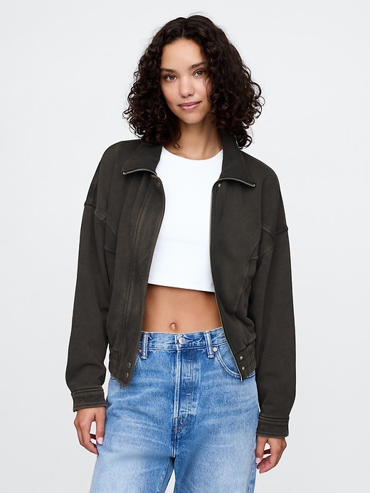 Image number 1 showing, French Terry Bomber Jacket