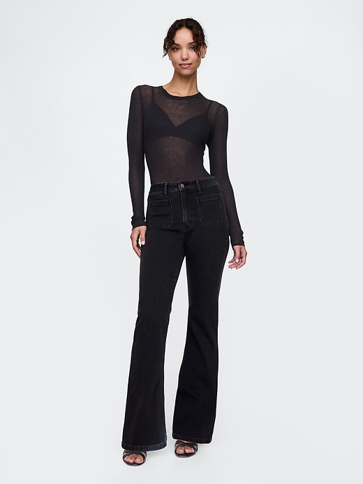 Image number 1 showing, High Rise Curvy &#39;70s Flare Jeans