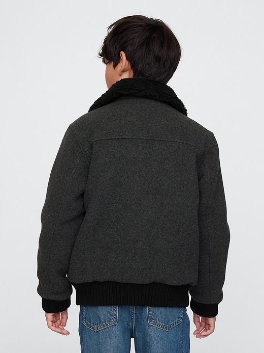 Image number 2 showing, Kids Wool Bomber Jacket