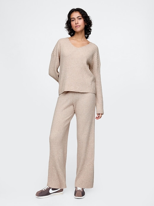 Image number 1 showing, CashSoft Wide Rib Sweater Pants