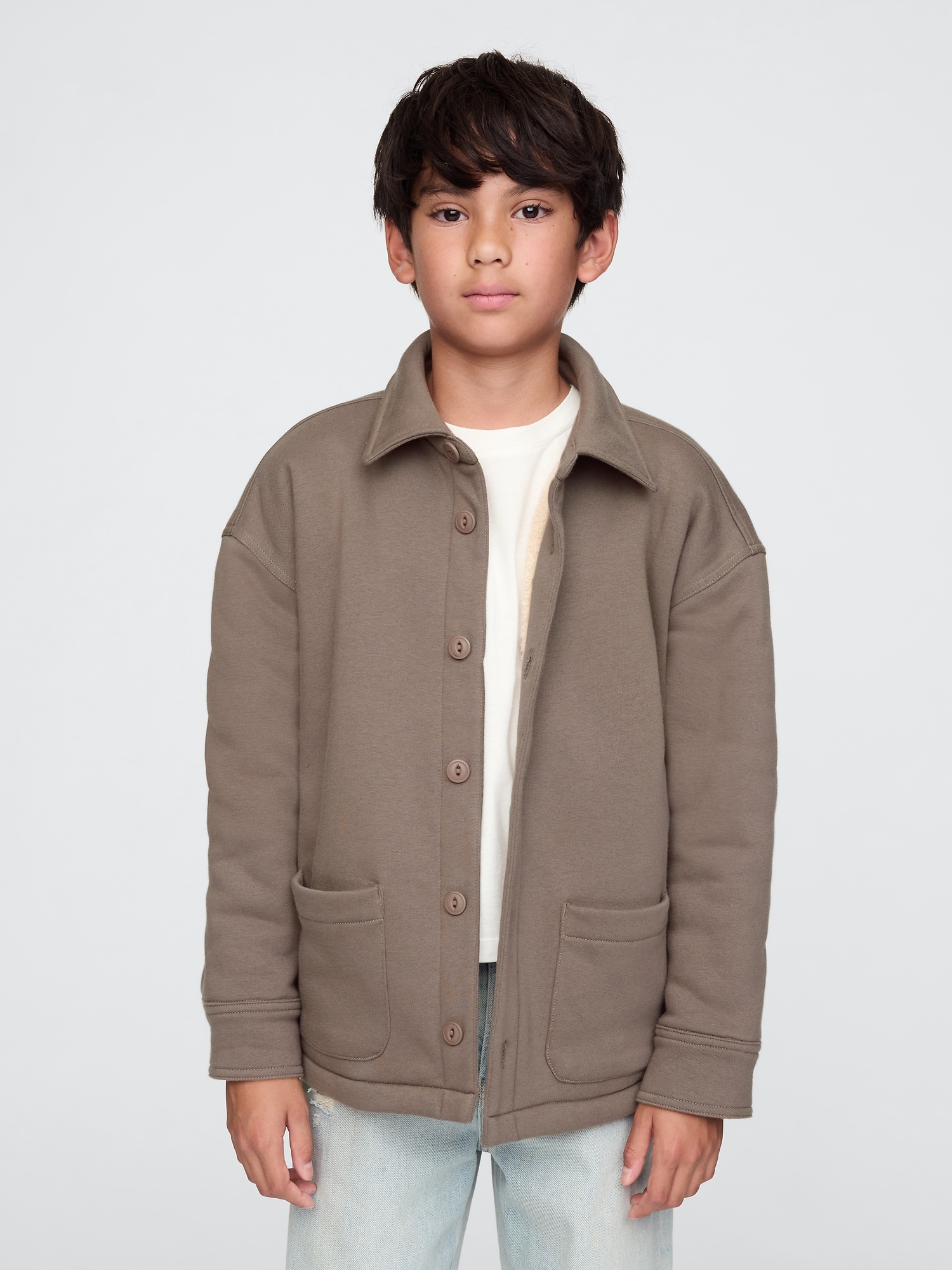 Kids Vintage Soft Sherpa-Lined Shirt Jacket