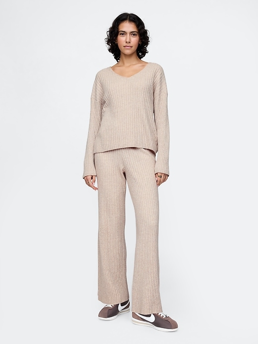 Image number 3 showing, CashSoft Wide Rib V-Neck Sweater