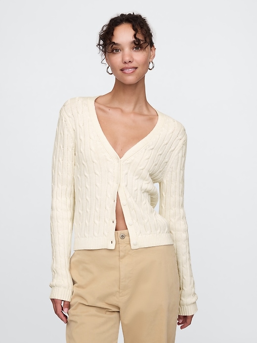 Image number 1 showing, Cable-Knit Cardigan