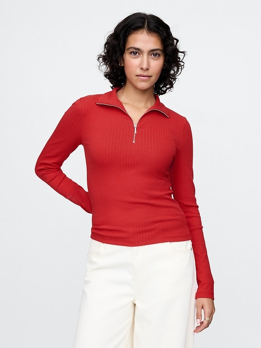 Image number 1 showing, Modern Rib Half-Zip Pullover