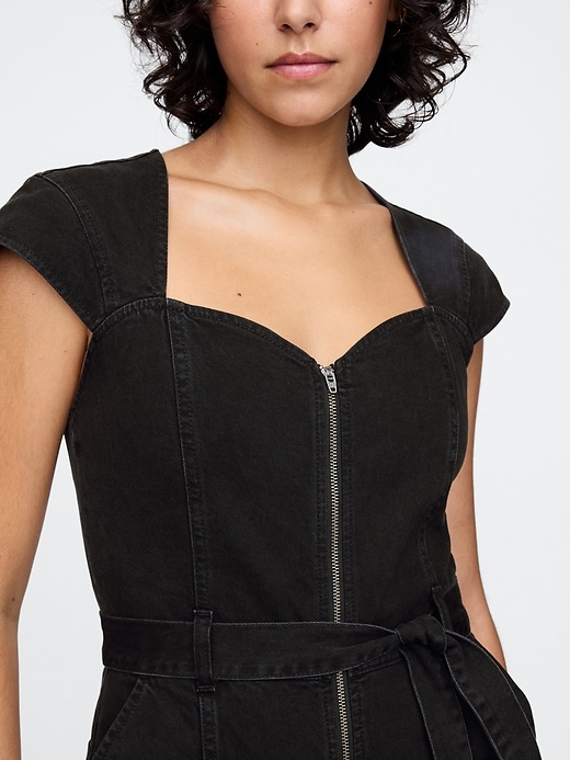 Image number 4 showing, Belted Denim Jumpsuit