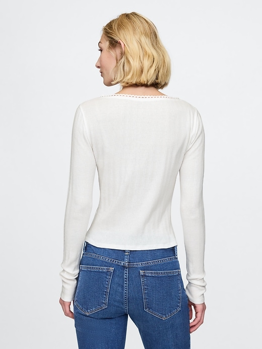 Image number 2 showing, Cropped Pointelle Cardigan