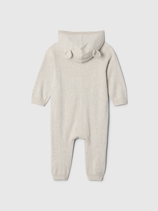 Image number 2 showing, Baby Bear Hooded Footless One-Piece