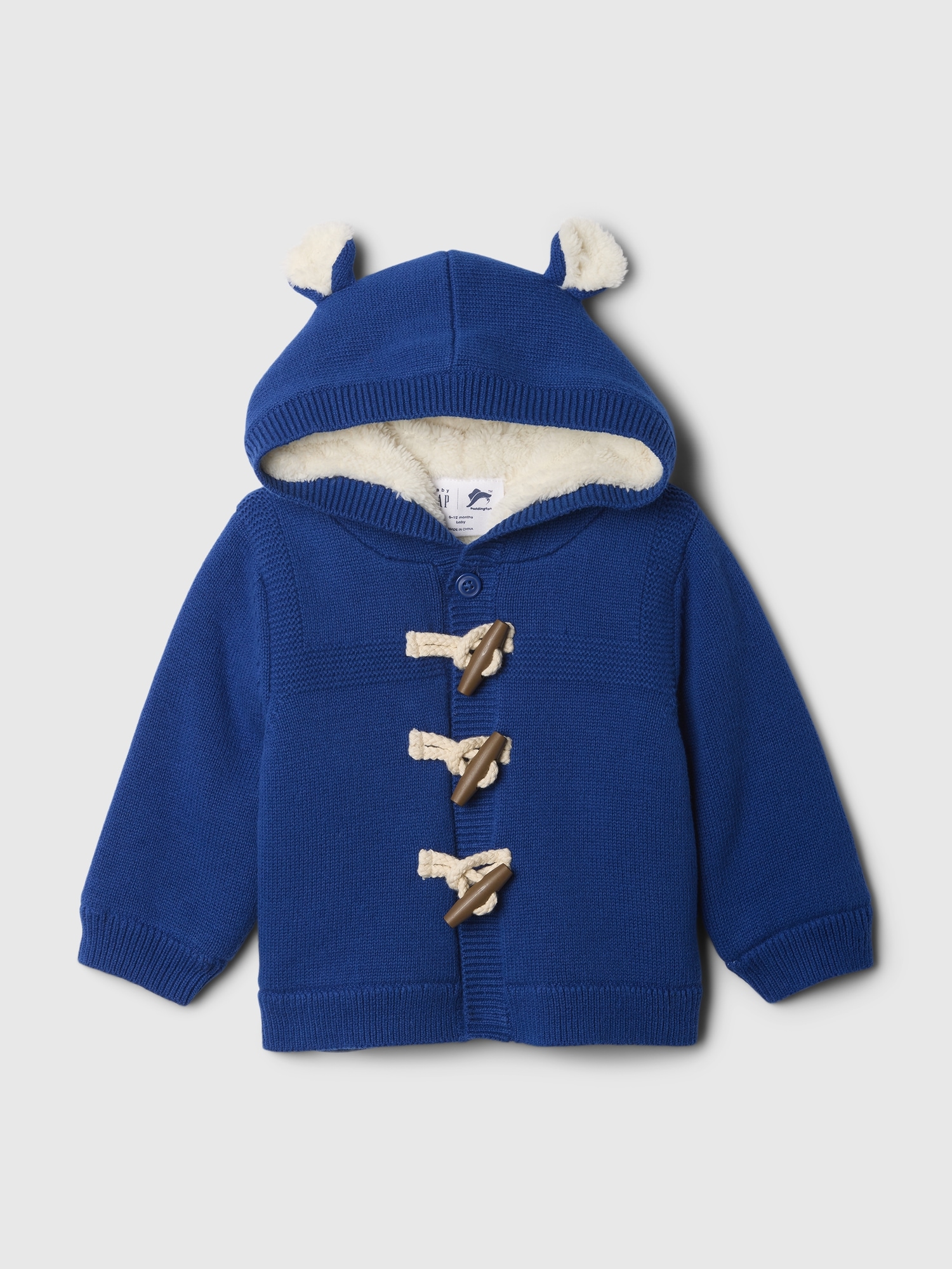 Baby Paddington Toggle Sweater Hoodie - Blue