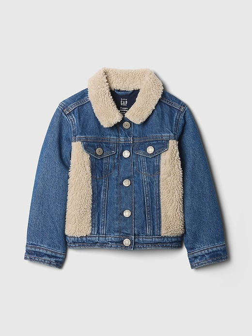 Image number 1 showing, babyGap Sherpa Heart Icon Denim Jacket