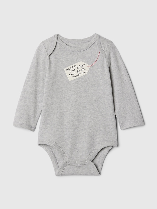 Image number 1 showing, Baby Paddington Organic Cotton Embroidered Bodysuit