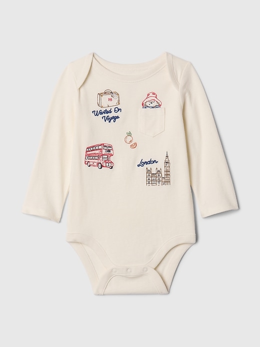 Image number 1 showing, Baby Paddington Organic Cotton Embroidered Bodysuit