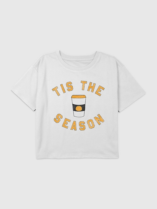 Image number 1 showing, Kids Pumpkin Spice Season Graphic Boxy Crop Tee