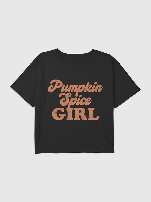 Image number 1 showing, Kids Pumpkin Spice Girl Graphic Boxy Crop Tee