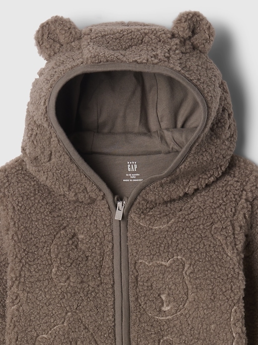 Image number 3 showing, Baby Sherpa Bear Hoodie Outfit Set