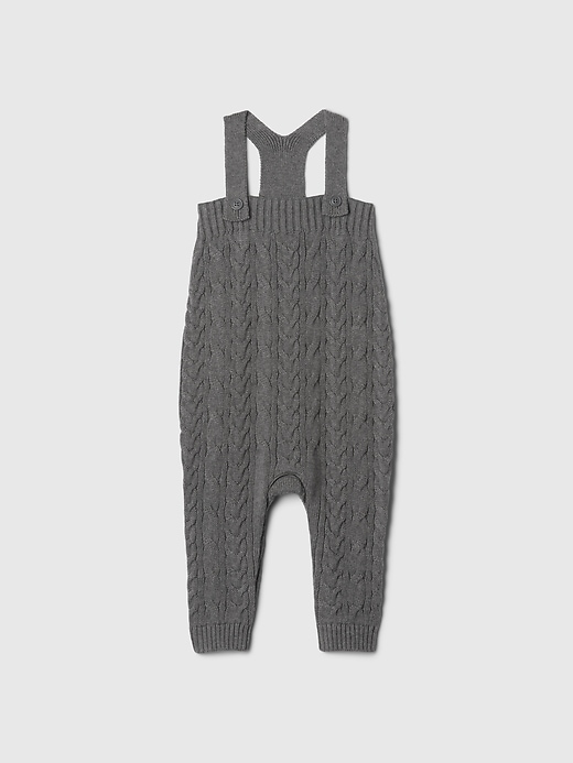 Image number 1 showing, Baby Cable-Knit Sweater Overalls