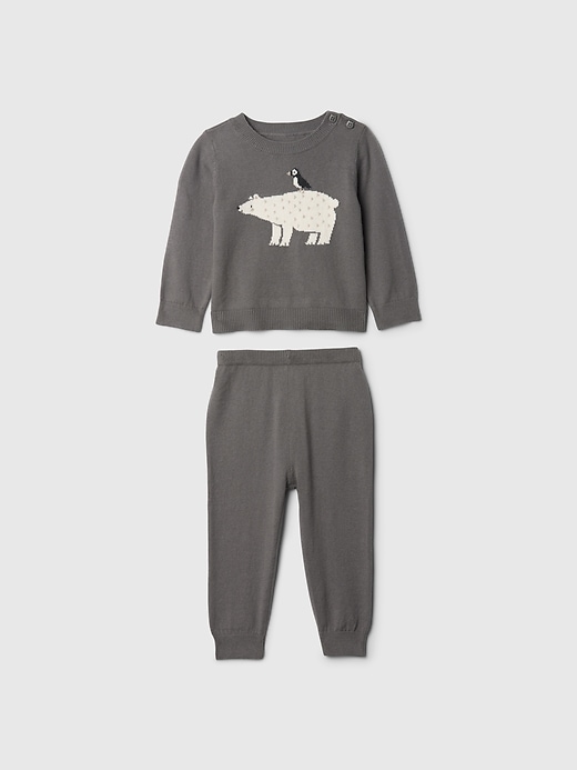 Image number 1 showing, Baby Polar Bear Sweater Set