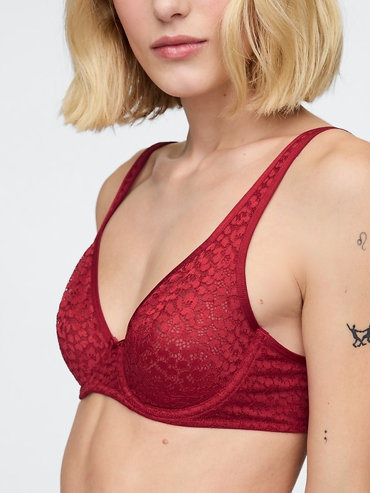 Image number 3 showing, Lace Unlined Semi-Demi Bra